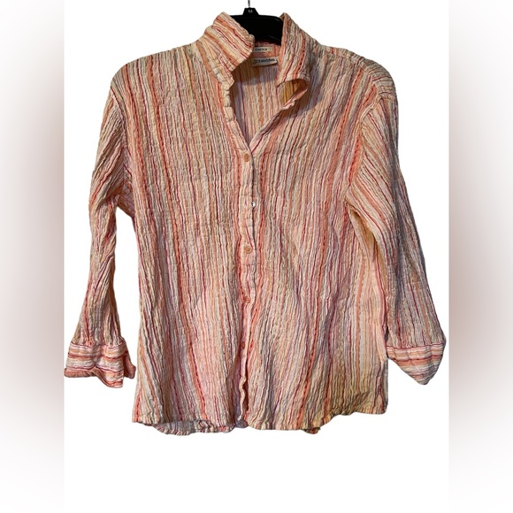 Tops - Women’s Pink Striped Button Down Shirt